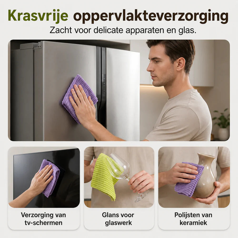 MicroRoll™ | Herbruikbare microvezel reinigingsrol met scheurstroken