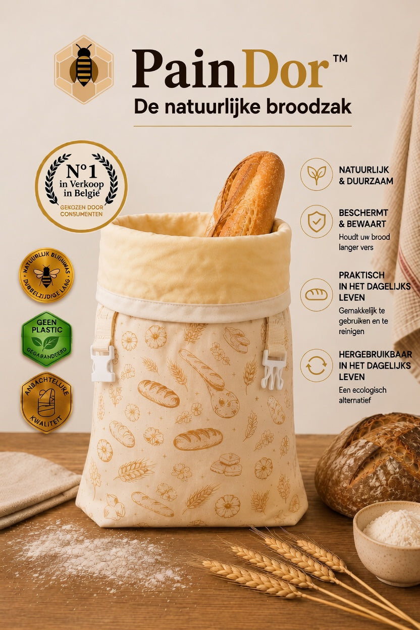 PainDor™ | Broodzak met Bijenwas | Vers Brood tot 7 Dagen