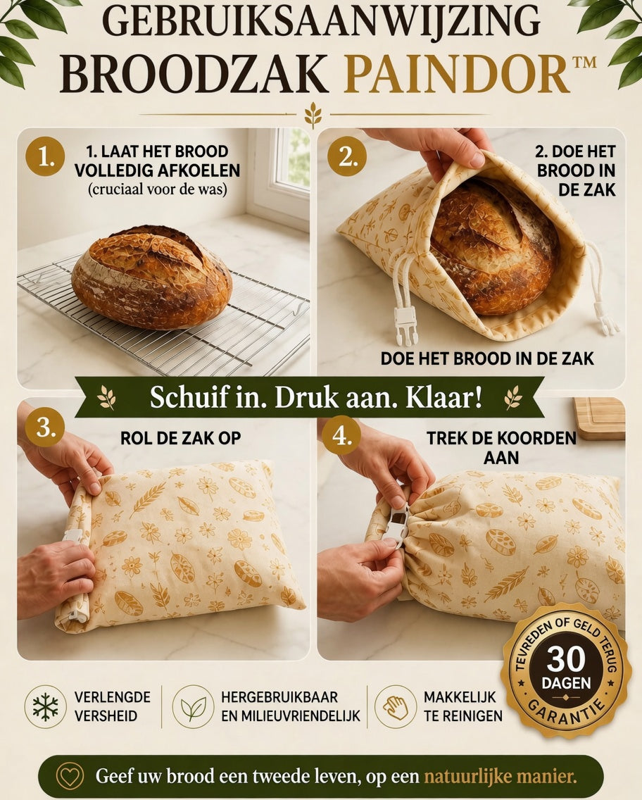 PainDor™ | Broodzak met Bijenwas | Vers Brood tot 7 Dagen