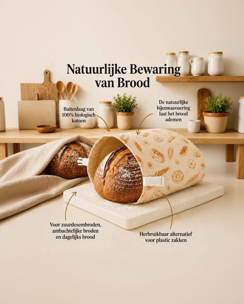 PainDor™ | Broodzak met Bijenwas | Vers Brood tot 7 Dagen