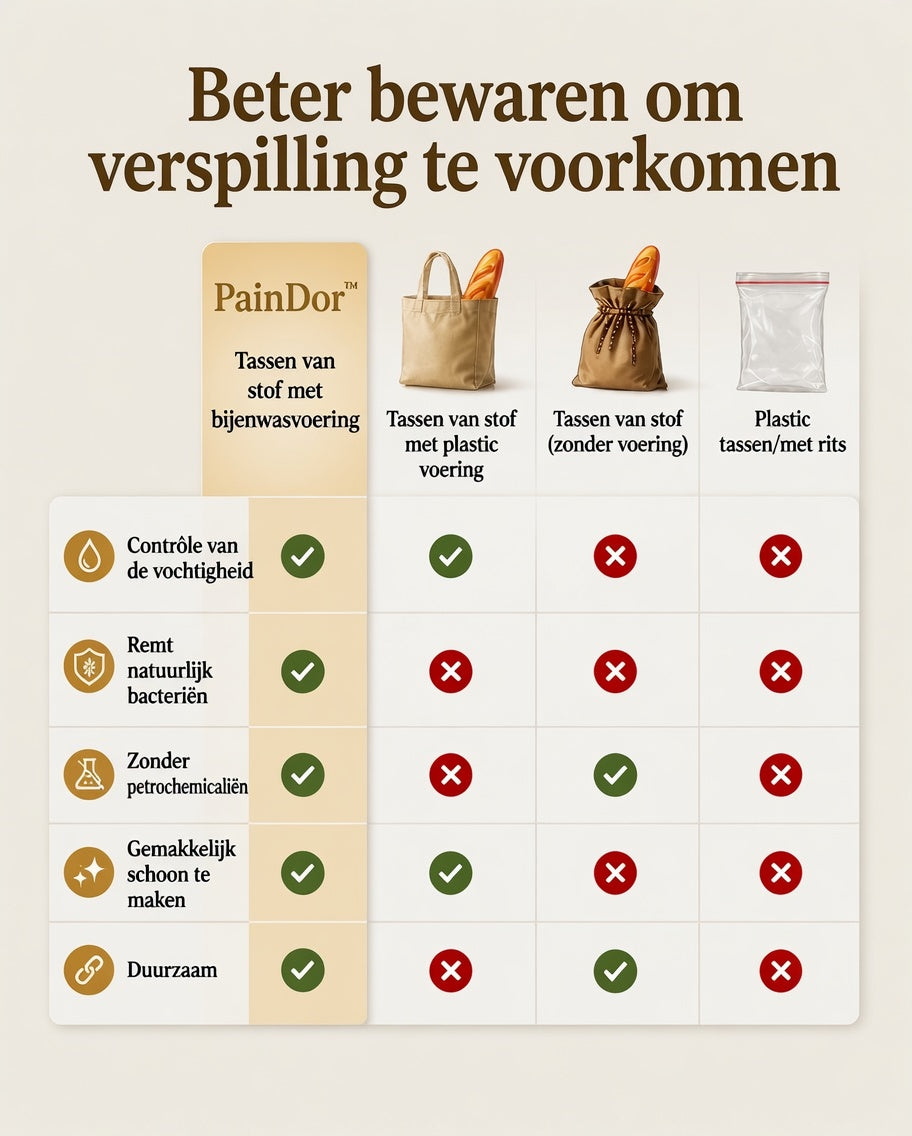 PainDor™ | Broodzak met Bijenwas | Vers Brood tot 7 Dagen